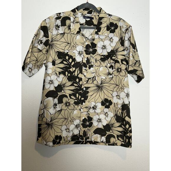 Levis Made & Crafted Hawiian Shirt Men's Riviera Rip Stop Cotton Beige/ Brown XL - Picture 1 of 6